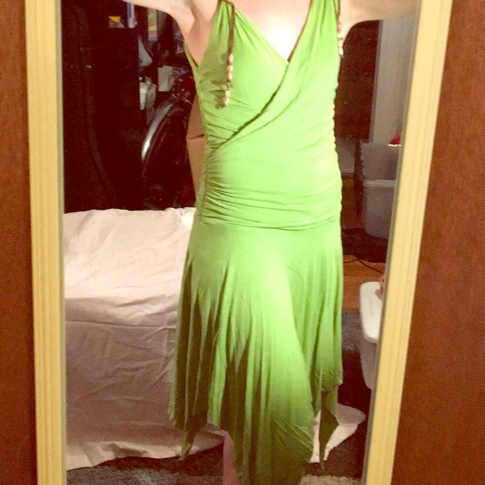 Green Asymmetrical Dress